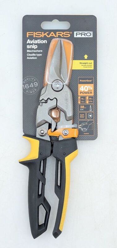 [neuwertig] B-ware Fiskars Blechschere Powergear Schere Schneidwerkzeug Ergonomisch Schwarz Bis