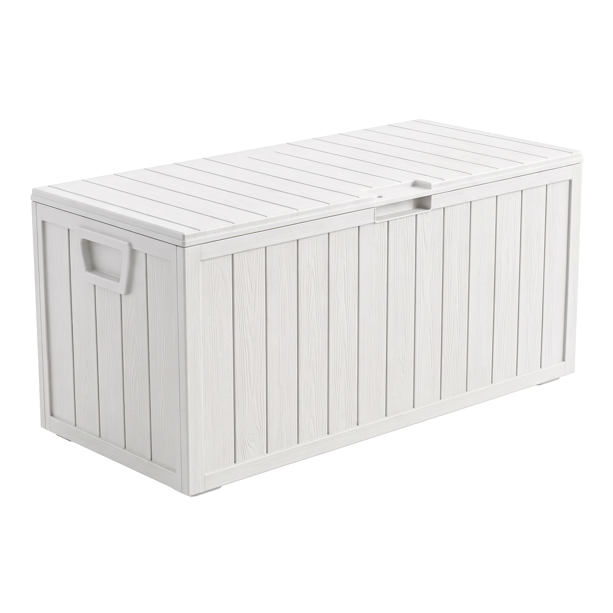 Neo 75 – Garten-aufbewahrungskiste 110 X 46 X 53 Cm, 285 L, Abschließbarer Behälter Aus Weißem Kunststoff