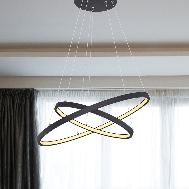 [gebraucht] B-ware Globo Led-hängeleuchte Ralph Zweiflammig Schwarz Deckenlampe Deckenleuchte Lampe