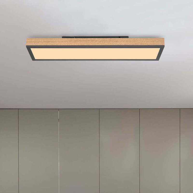 [neuwertig] B-ware Led-deckenleuchte Doro 60 Cm Eiche Mdf 18 W 1920 Lm Warmweiß Globo