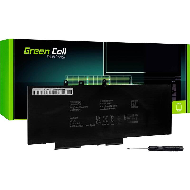 [neuwertig] B-ware Green Cell Notebook-akku Dell 93ftf Gjknx 6000 Mah 7.6 V Wiederaufladbar Akku