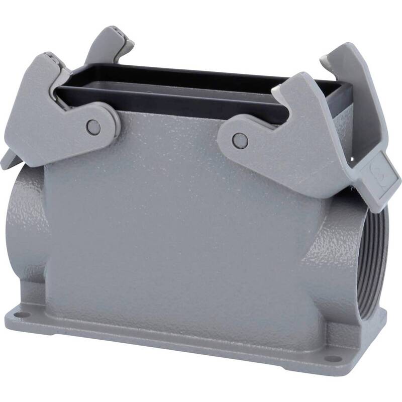 [neuwertig] B-ware Harting Sockelgehäuse Han 16b-asg2-qb-m40 Aluminium Druckguss Grau Ip65 1 St.