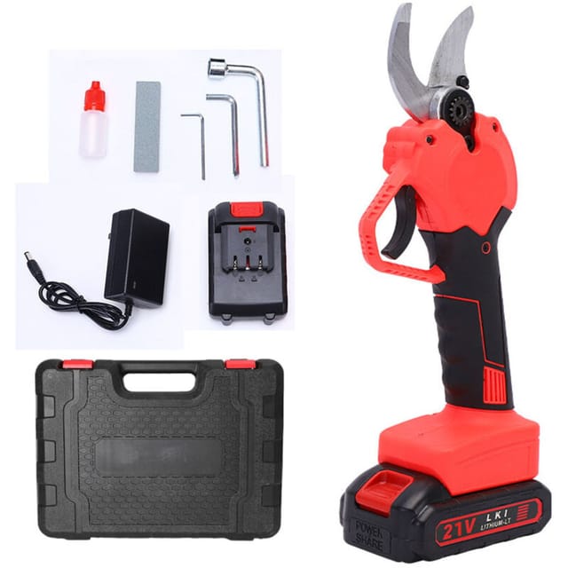 Elektrische Gartenschere, 21 V, 40 Mm Schnittdurchmesser, 1,5 Ah Wiederaufladbarer Lithium-ionen-akku Mit 1 Akku