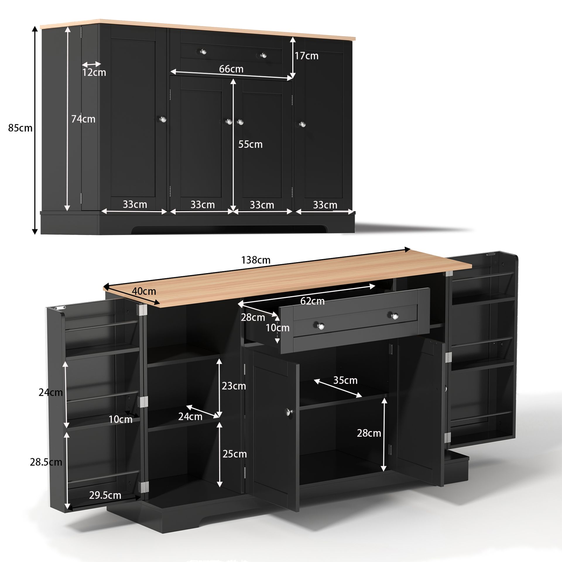 Möbelstück Aus Mdf In Schwarz 88 X 47 X 17.5 Cm Homaire