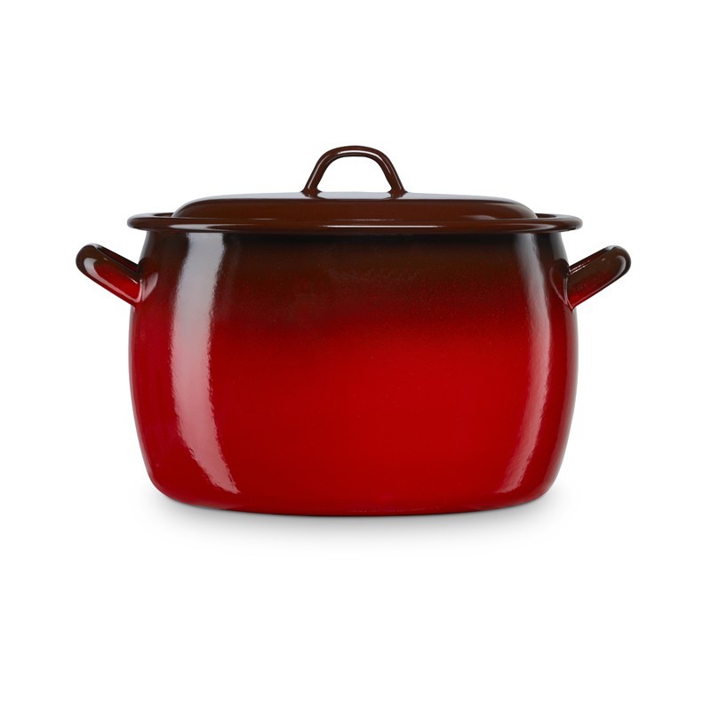 Smaltierte Bombierte Kochtopf Rot 28 Cm 11 L