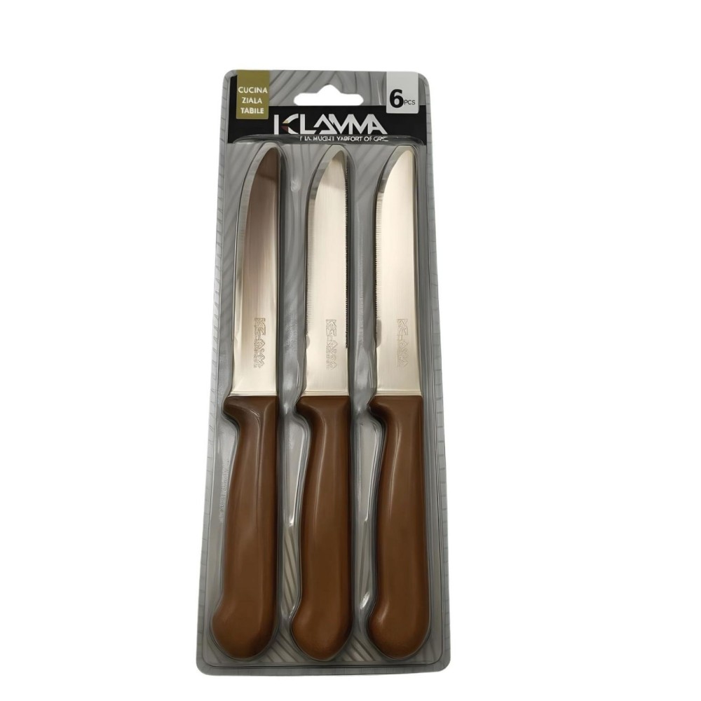 Set 6 Elegante Tischmesser Kelama Deluxe Braun