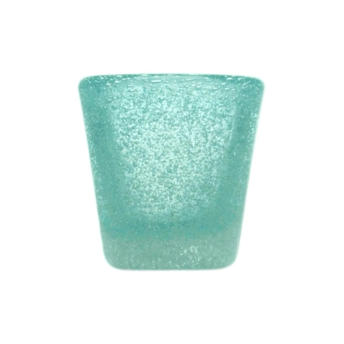 Turquoise Shotglas Aus Handgearbeitetem Glas 5,5 Cm Durchmesser, 6 Cm Hoch, 0,05 L