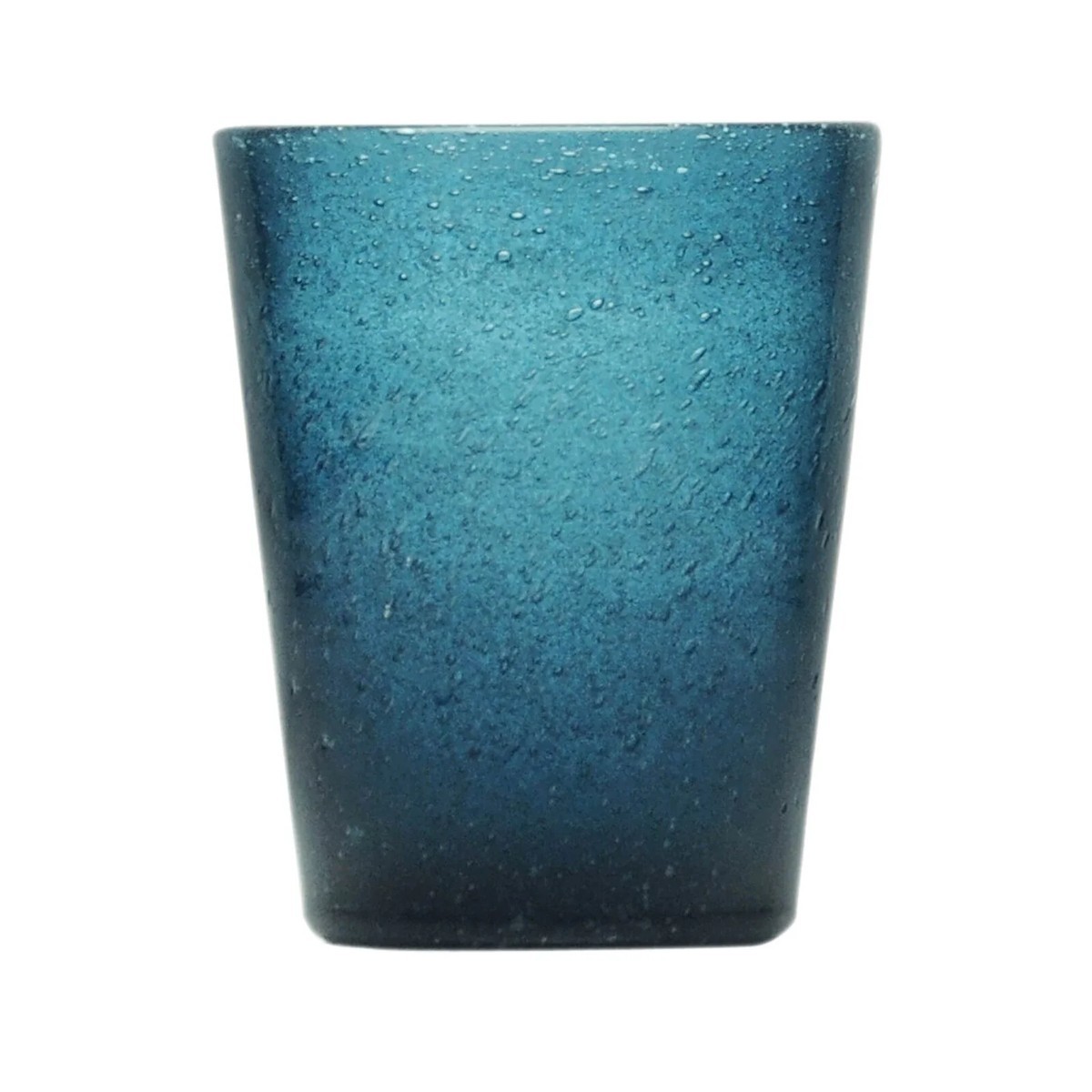 Tumbler Aus Blauem Glas 0,25 L, Handgefertigt Mit Charakteristischen Bläschen