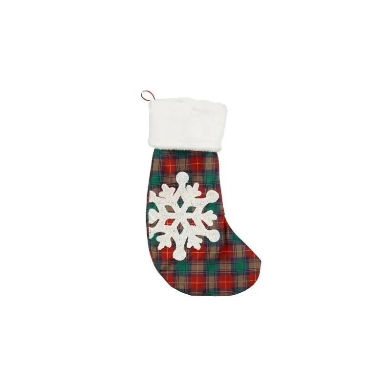 Weihnachtsstrumpf Mit Schneeflocken-muster 40 × 20 Cm