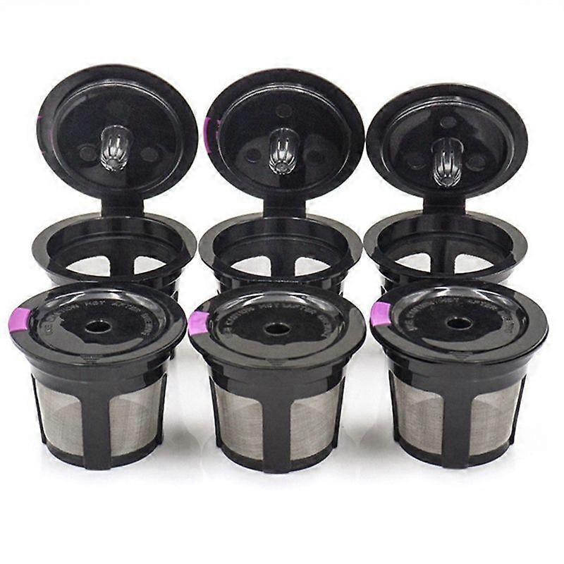 Wiederverwendbare K-cups, 6er-pack Wiederverwendbare K-cup-kaffeekapseln Mit Kunststoff, Nachfüllbare K-cup-kaffeekapseln In Schwarz-lila