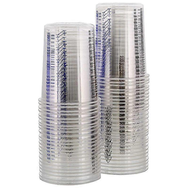20 Oz (600 Ml) Flexible, Transparente Messbecher Aus Kunststoff – 50 Stück – Geeignet Für Farbe, Farbstoffe Usw.