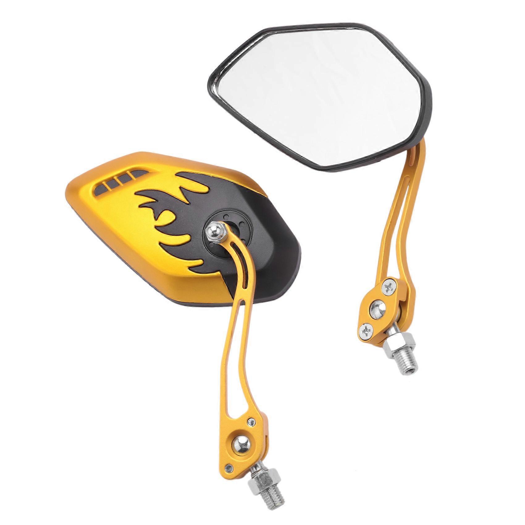 2er-set Universal-motorrad-rückspiegel, 360° Drehbar, 8/10 Mm, Schwarz+gold