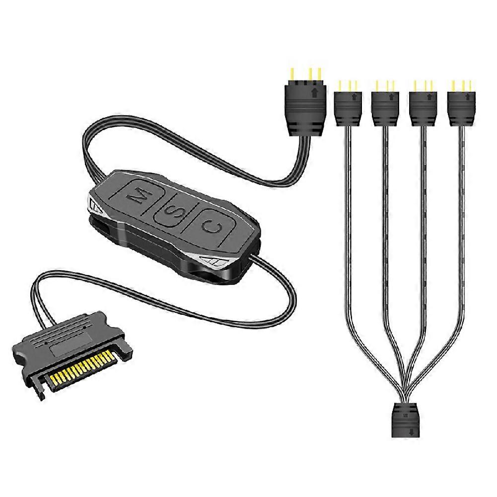 Coolmoon 5v 3-pin Auf Sata Argb Mini-adapter-controller-hub Computerlüfter Led-beleuchtung Rgb-steuerkabel