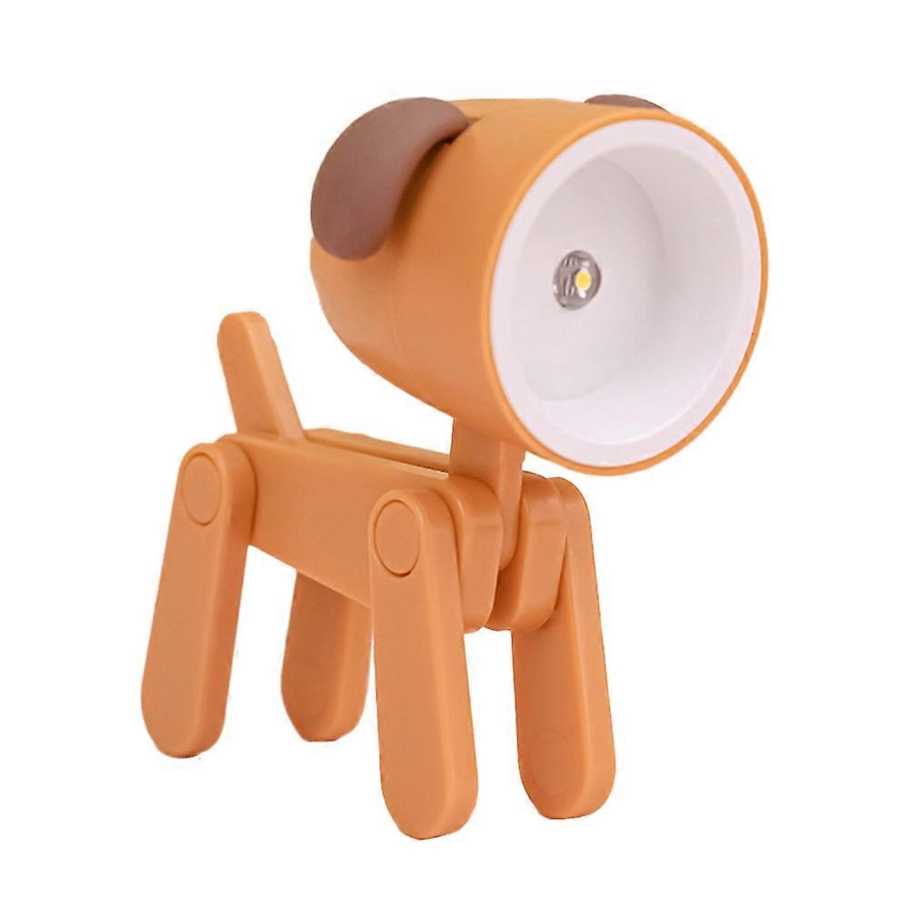 Mini-led-nachtlicht, Verstellbar, Schreibtischlampe, Leselampe, Niedliche Haustierlampe, Augenschutz, Tischlampe Für Zuhause, Zimmerdekoration, Hund, Orange
