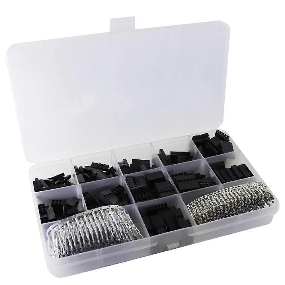 620-teiliges Steckverbinder-set (2,54 Mm), Kabel-jumperkabel-stiftleisten-gehäuse, Stecker-crimpstifte + Buchsen-stiftverbinder