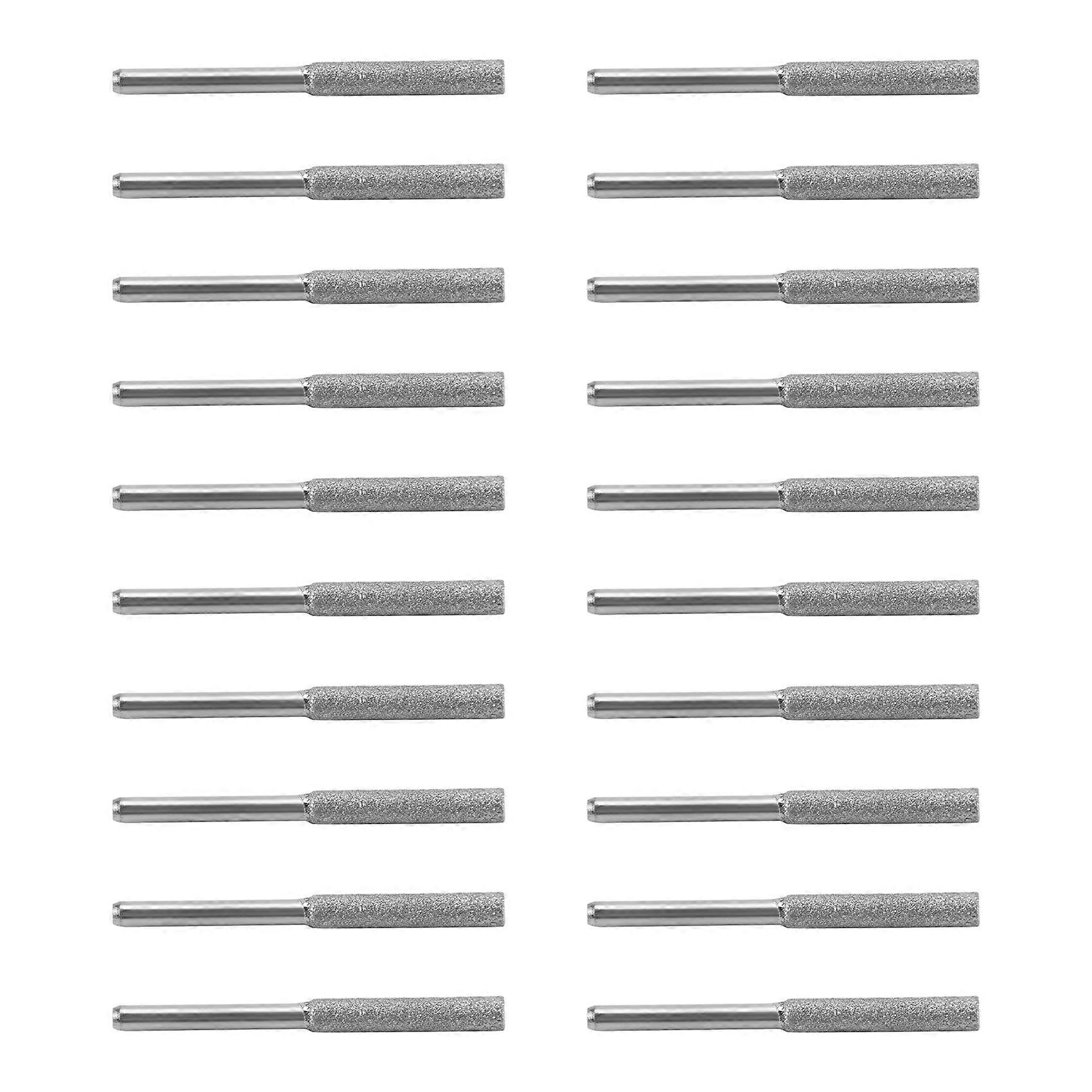 20 Stück Kettensägen-schärfsteine, Diamantbeschichtet, Zylindrische Fräser, Polier- Und Schleifwerkzeuge, Schleifaufsätze, 5/32 Zoll/ 4 Mm