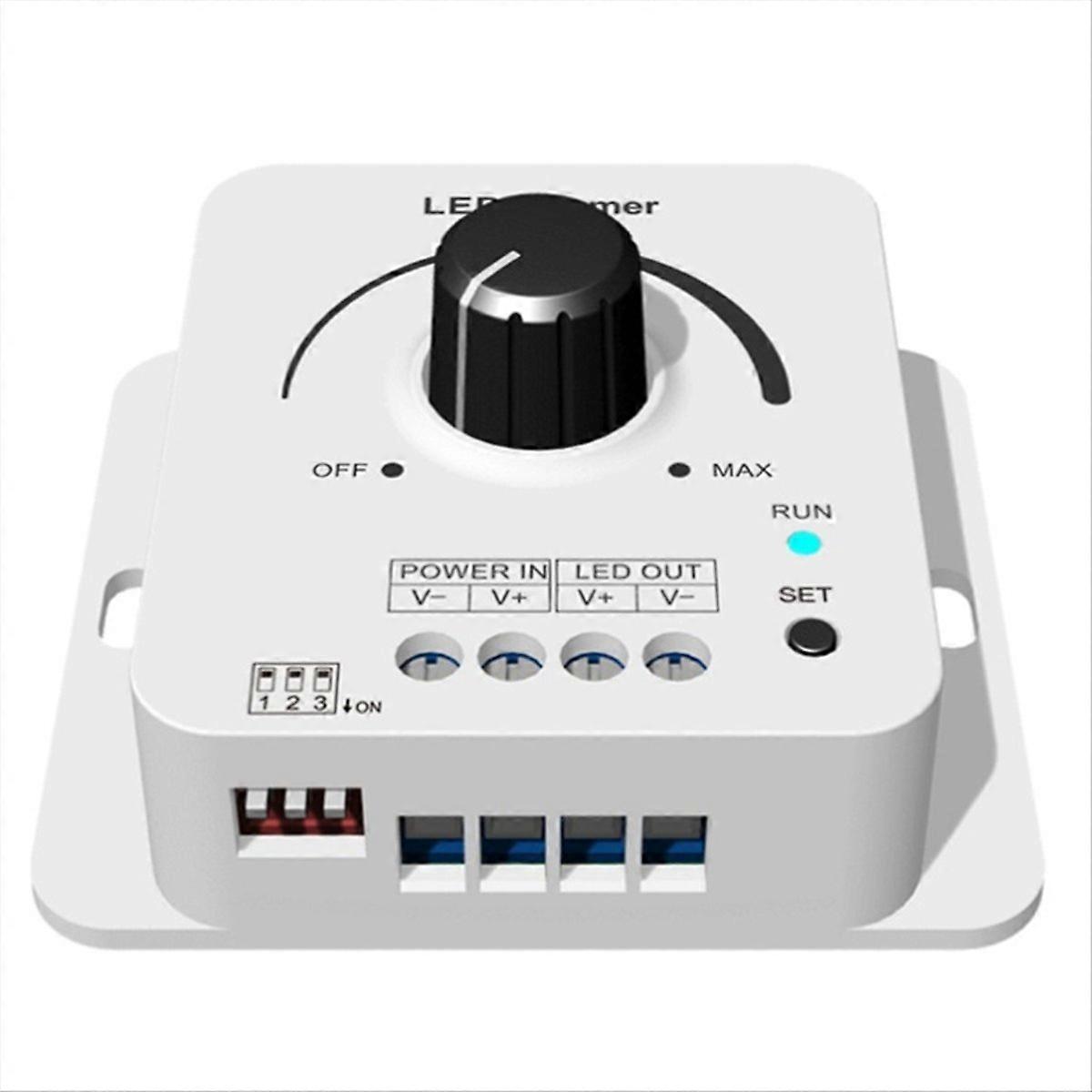 12–48 V Dc Skydance Dreh-led-dimmer V1 – 1 Kanal X 8 A, 5 Helligkeitsstufen, Stufenlose Lichtverlaufsgeschwindigkeit Für Einfarbige Leds