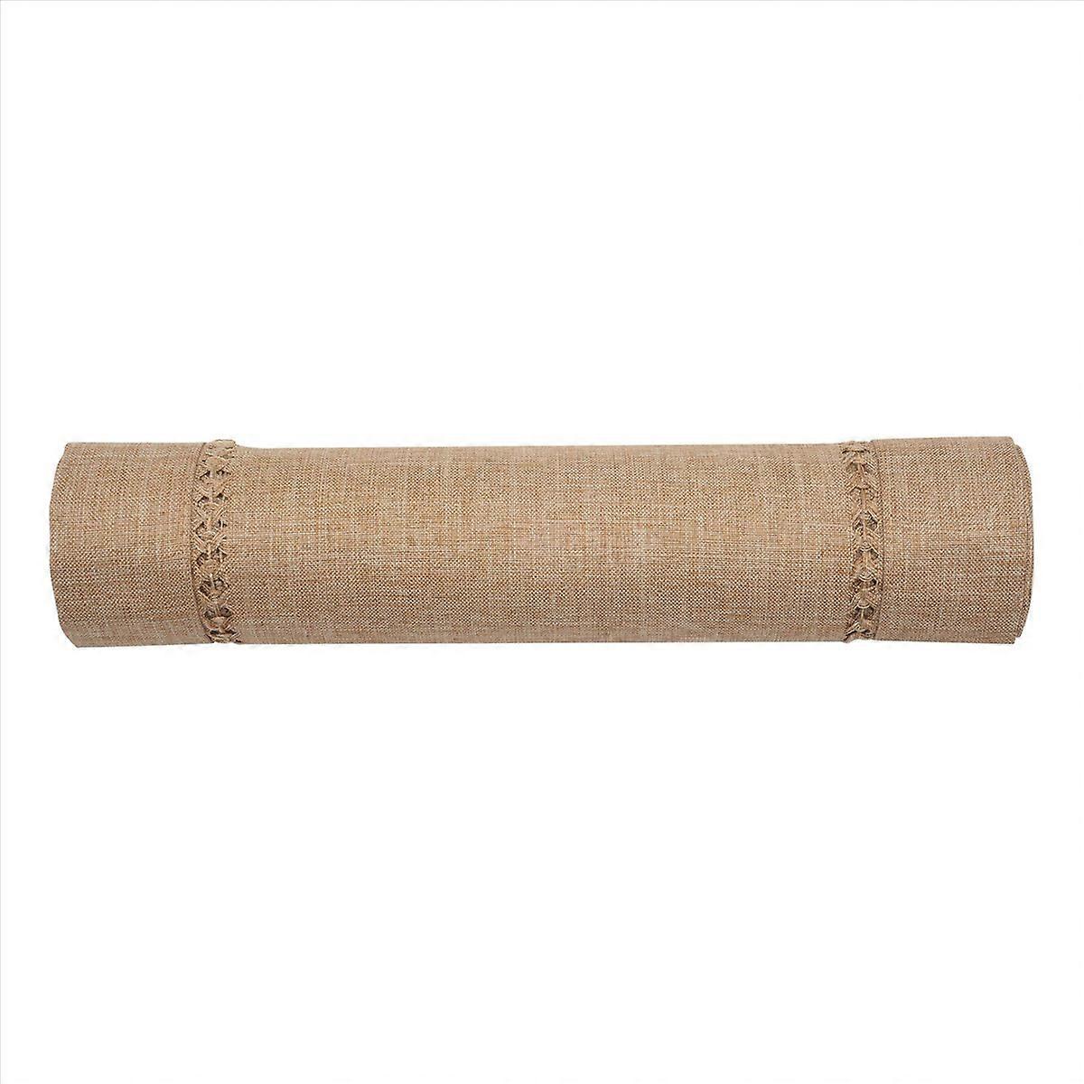 Handgesteppter Tischläufer/kommodenschal, Mit Silbernem Faden Durchwebt (dunkelbeige, 12 X 7 Cm)