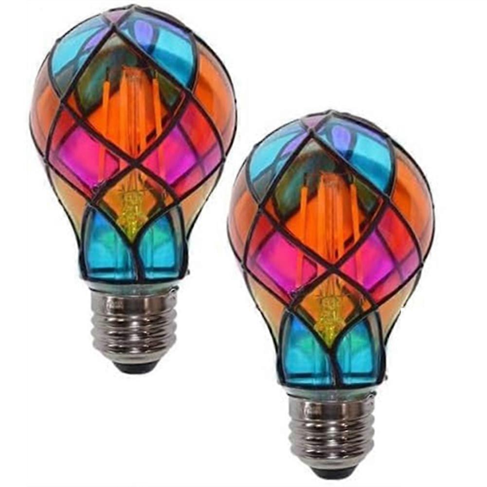2er-pack Led-glühbirnen Mit Buntglas-optik, E26, 4 W, 120 V, Romantische Beleuchtung