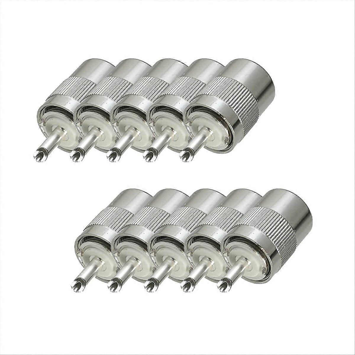 10 Stück Pl259 Uhf-stecker (männlich) Zum Löten Für Rg58-, Rg142-, Lmr195- Und Rg400-kabel (messing)
