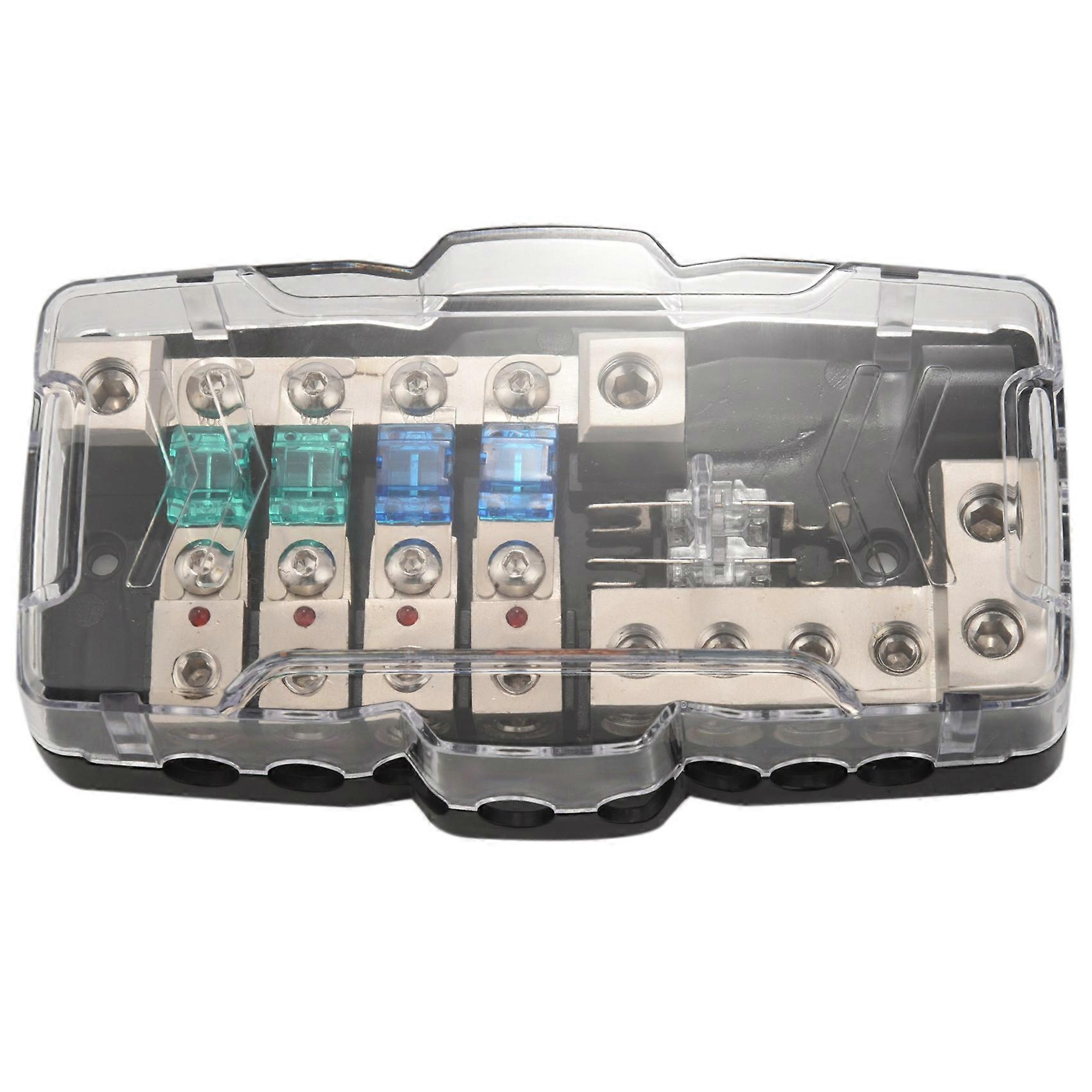 Multifunktionaler Led-sicherungshalter Für Autoradios Mit Anl-beleuchtung, 0/4 Awg, 4-fach-sicherungskasten, 30 A, 60 A, 80 A
