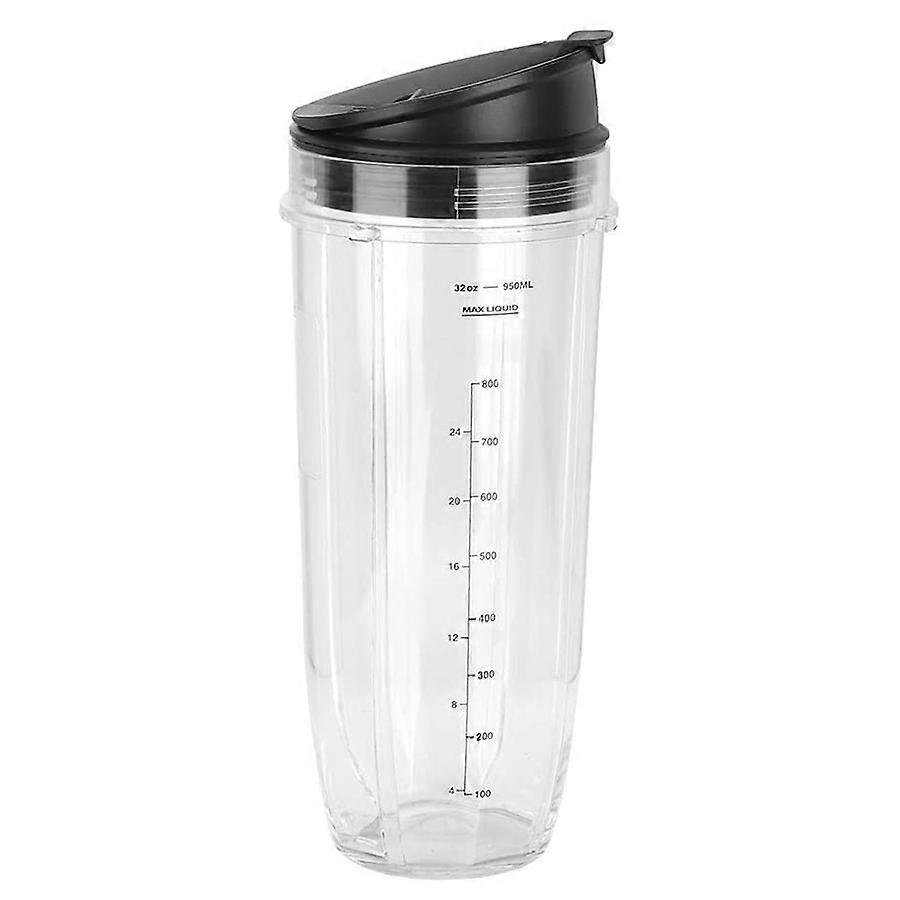 900 Ml Ersatz-mixbecher Mit Deckel, Großes Fassungsvermögen Für 900-w- Und 1000-w-mixer Und Entsafter, Schwarz/transparent