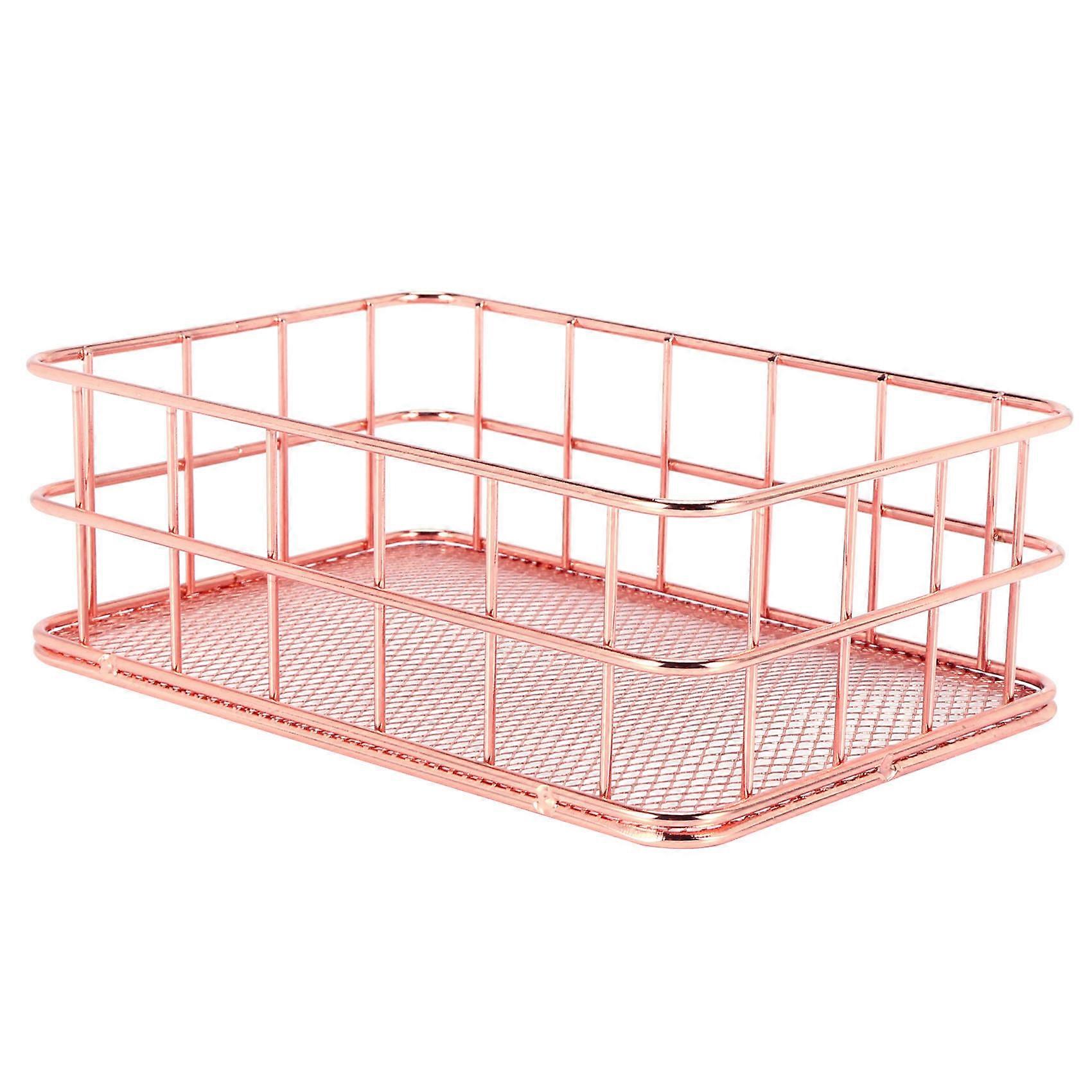 Aufbewahrungskorb Aus Metalldraht, Badezimmerregal, Make-up-organizer, Roségoldener Pinselhalter, Drahtgitter-fledermaus