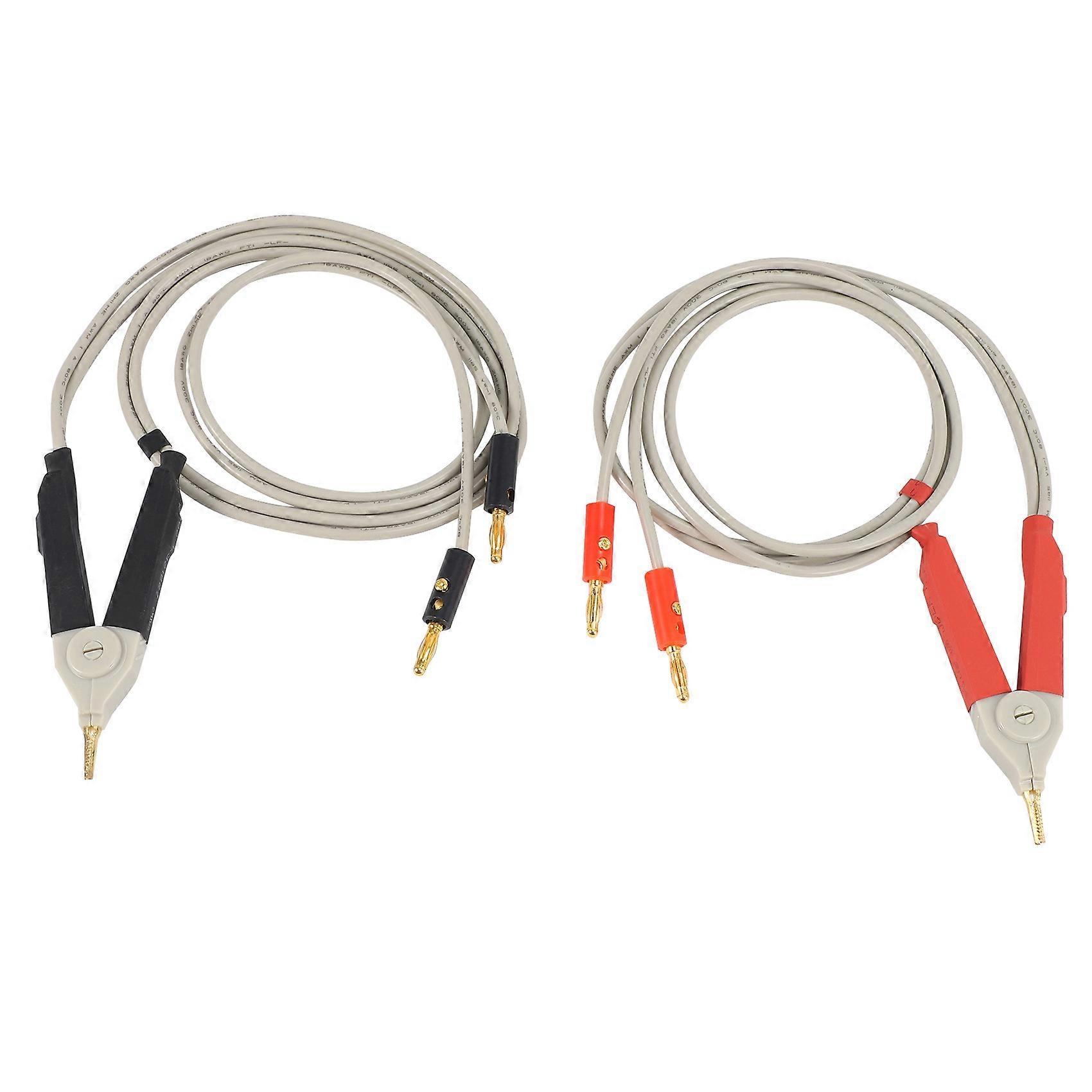 1 Paar Isolierte Bananenstecker-klemmenkabel Mit Niedrigem Widerstand (lcr-klemmen), Prüfspitzen, Messgeräteanschluss Kel, Schwarz/rot