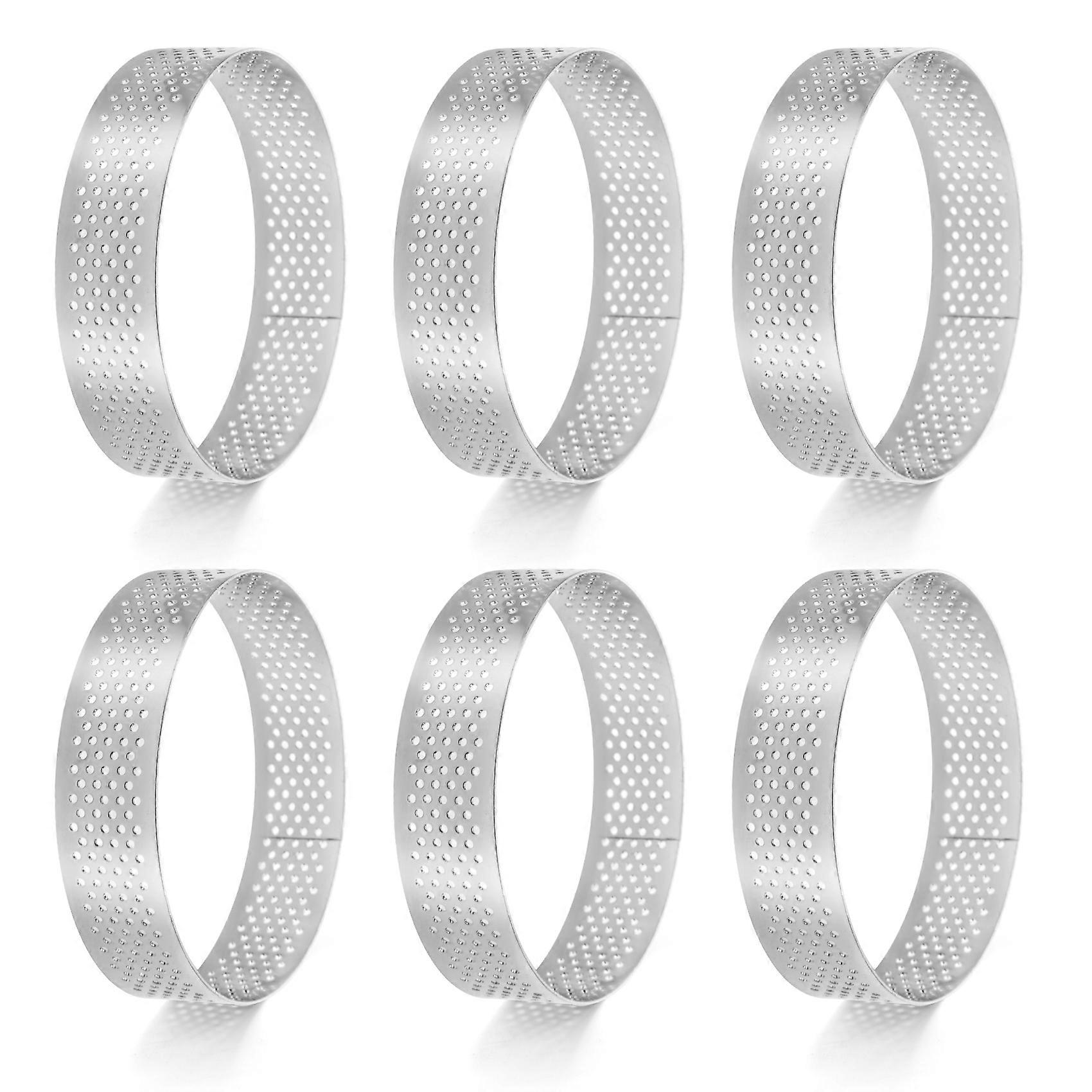 Runder, Poröser Edelstahl-tartering Mit Boden Für Turmtorten Und Kuchen, Hitzebeständiger, Perforierter Torten- Und Mousse-ring, 8 Cm