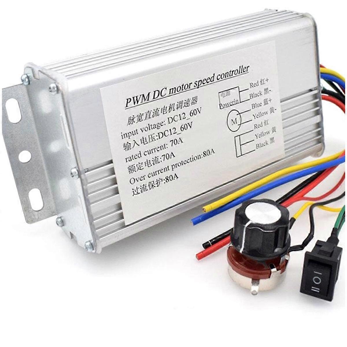 Dc12v-60v 70a 4000w Dc-motor Pwm Drehzahlregler Bürstenregler Strom-spannungsregler Für Elektrische