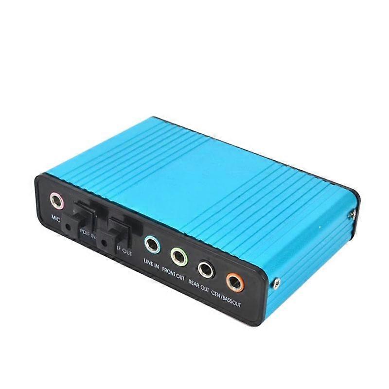 Usb 6-kanal 5.1/7.1 Surround Externe Soundkarte Pc Laptop Desktop Tablet Audio Optischer Adapter Blau