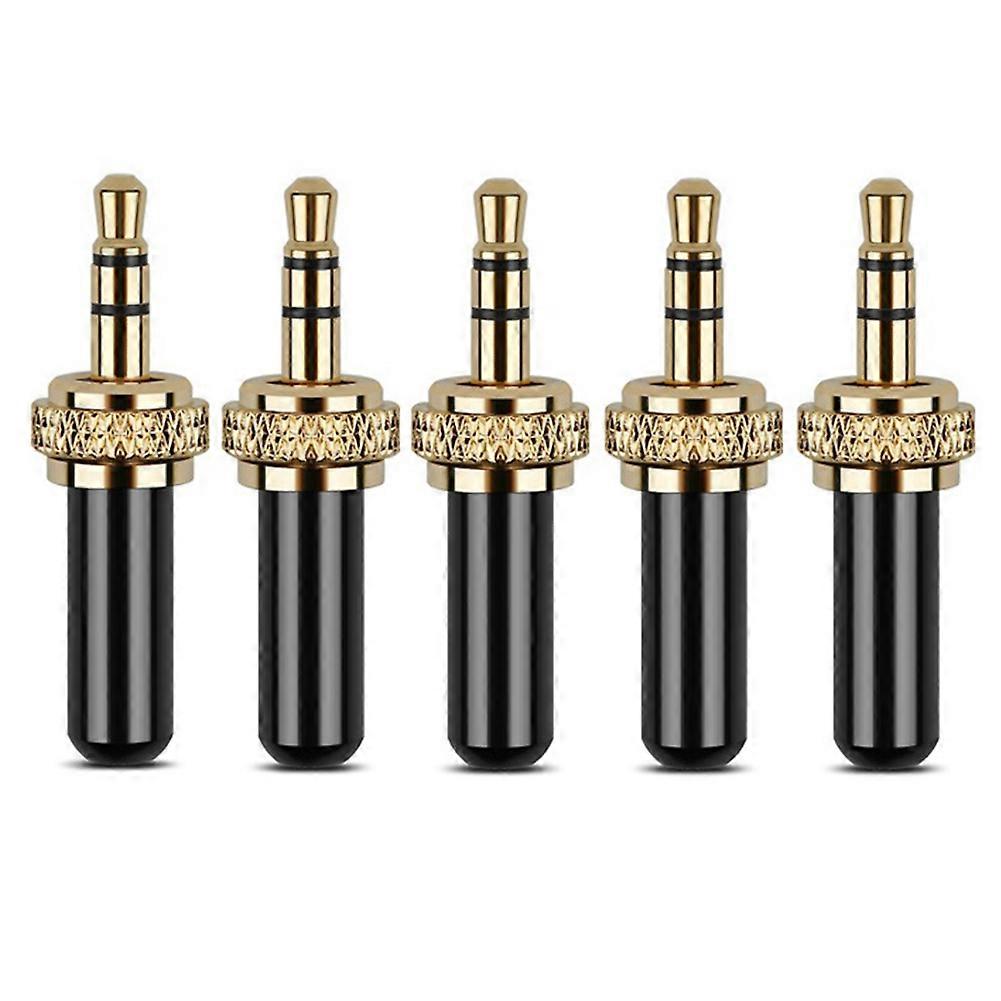 Stück 3,5-mm-klinkenstecker Aus Metall, Mini-3,5-mm-schraubverriegelungs-stereo-klinkenstecker Mit M6-innengewinde, Schwarz/gold