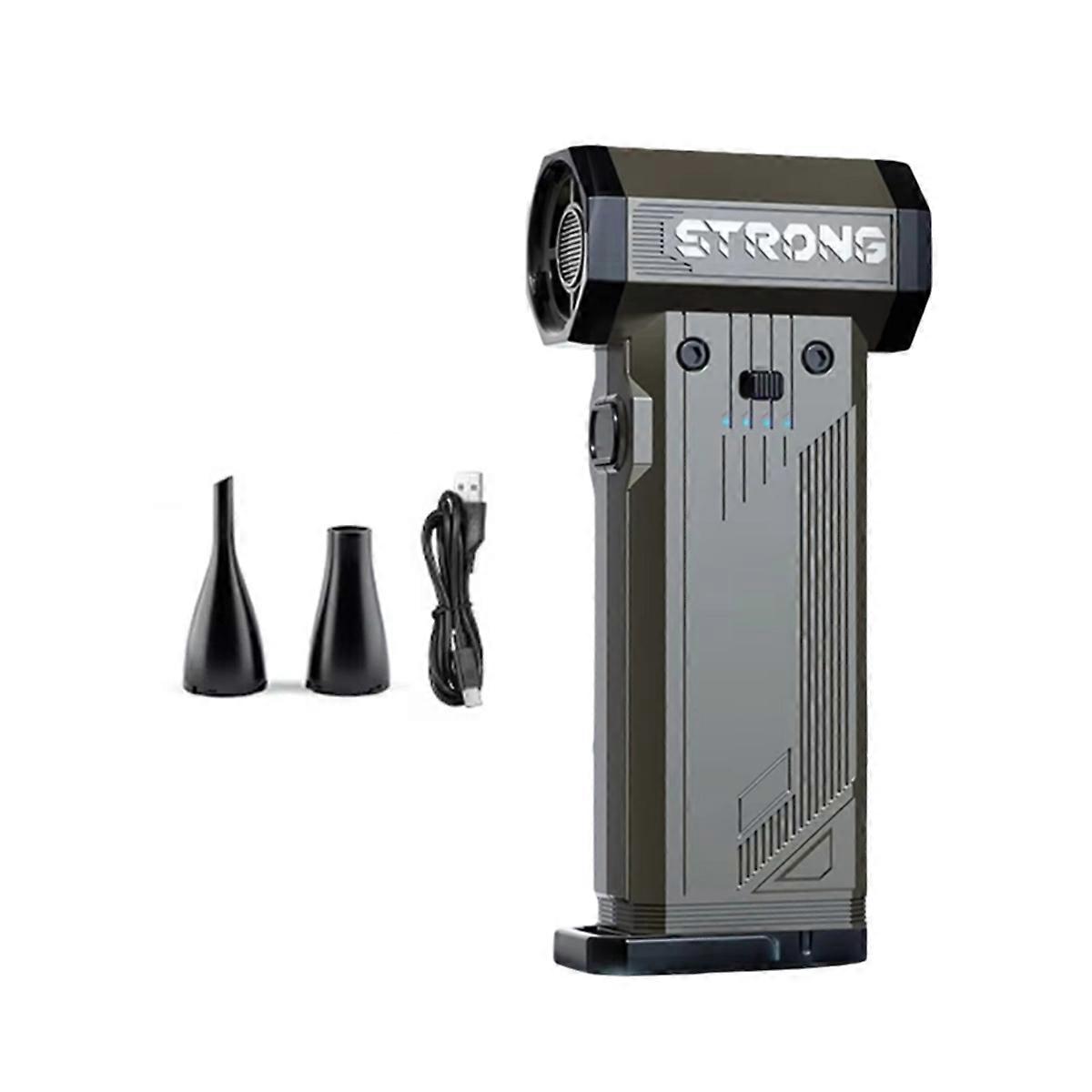 Turbo Jet Gebläse 130000 U/min, Bürstenloser Motor, Schub-turbolüfter, 8000 Mah, Leistungsstarker Autoluftbläser, Grau