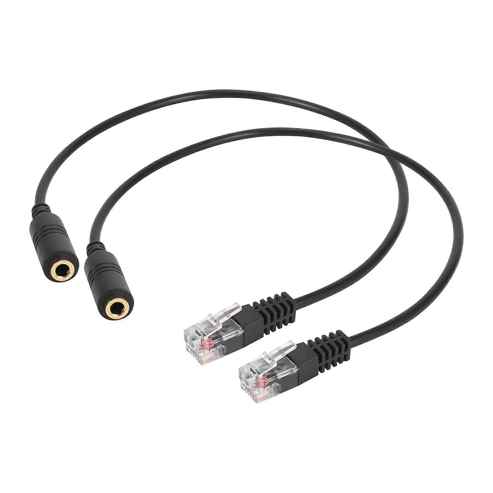 2 Stück 3,5-mm-stereo-audio-headset-adapterkabel (buchse Auf Rj9-stecker)