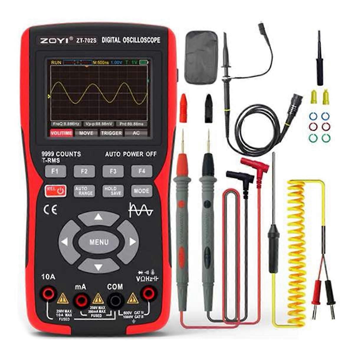 Zt702s Digitales Oszilloskop Multimeter Stromprüfer 50mhz Bandbreite 280ms Abtastrate Unterstützung