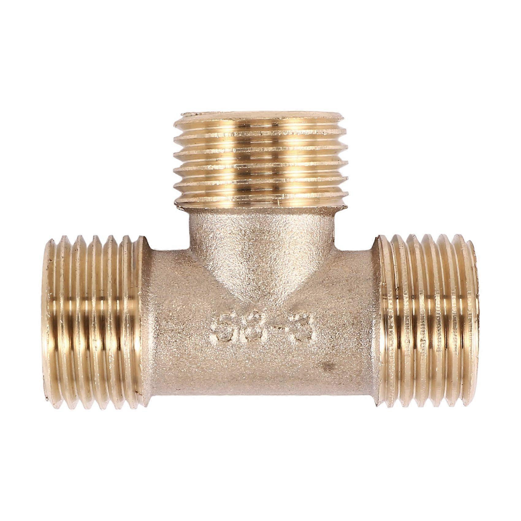Messing T-förmiger Wasser-/kraftstoffrohr-adapter Mit 1/2"-außengewinde, Goldfarben