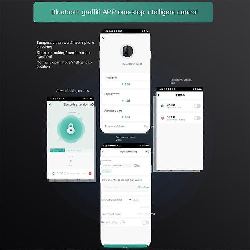 Wasserdichtes Tuya Wlan-türschloss Mit Fingerabdrucksensor Für Glastüren (typ 3)