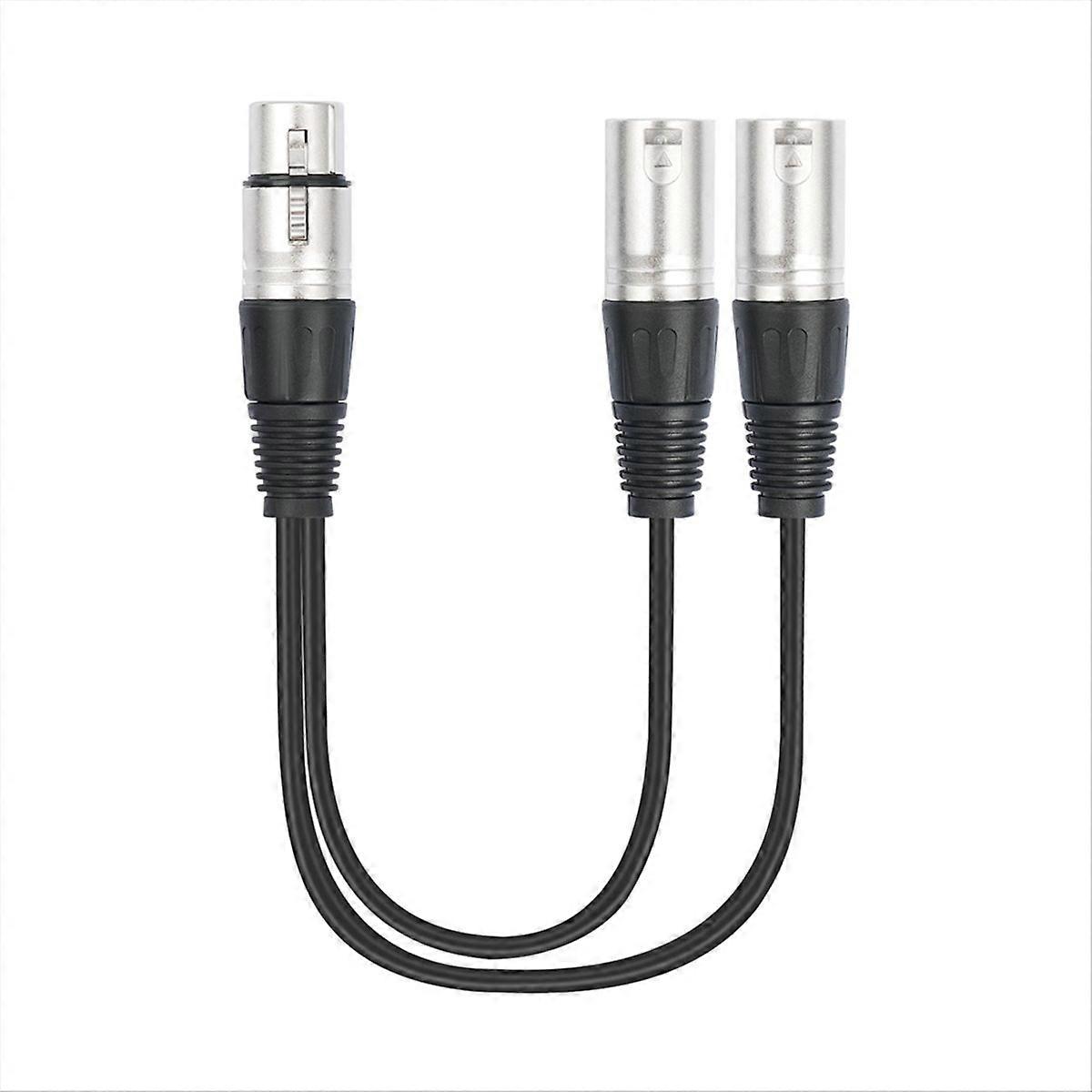 30 Cm Langes 3-poliges Xlr-buchse-auf-doppelstecker-y-splitterkabel, Mikrofon-splitterkabel-audioadapter