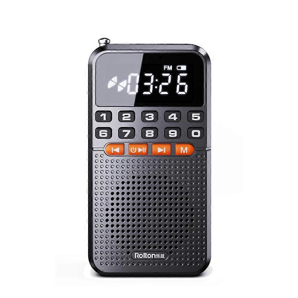 Rolton Tragbares Fm-miniradio Mit Zwei Antennen, Bluetooth-lautsprecher, Tf-kartenleser, Led-taschenlampe