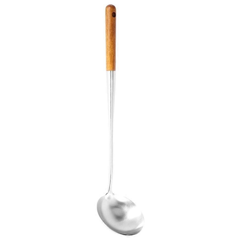 Suppenkelle, 43 Cm Langer Wok-spatel, Edelstahl-kochlöffel Mit Hitzebeständigem Holzgriff B