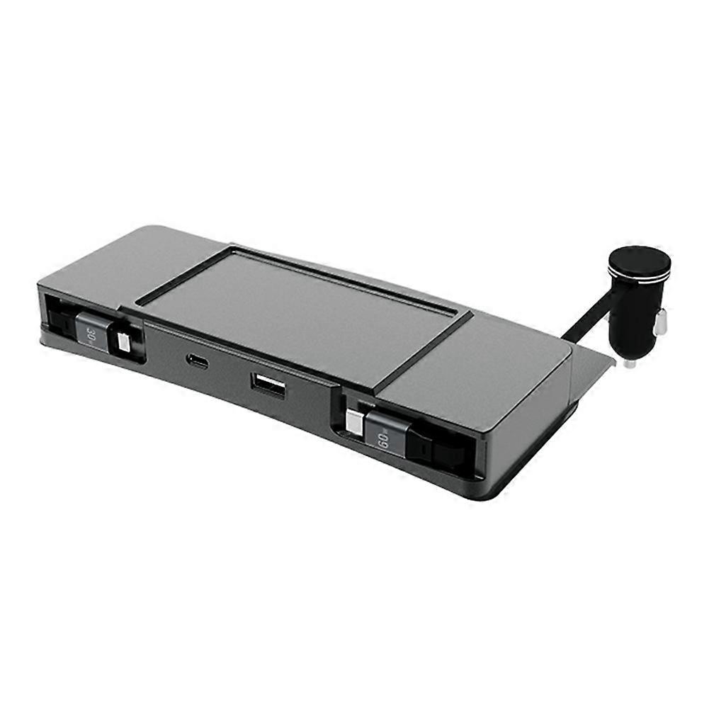 Usb-hub Für Tesla Model Y (2020–2024) Und Model 3 (2020–2023) – Schnelllade-dockingstation Für Die Mittelkonsole Mit Einziehbarem Kabel