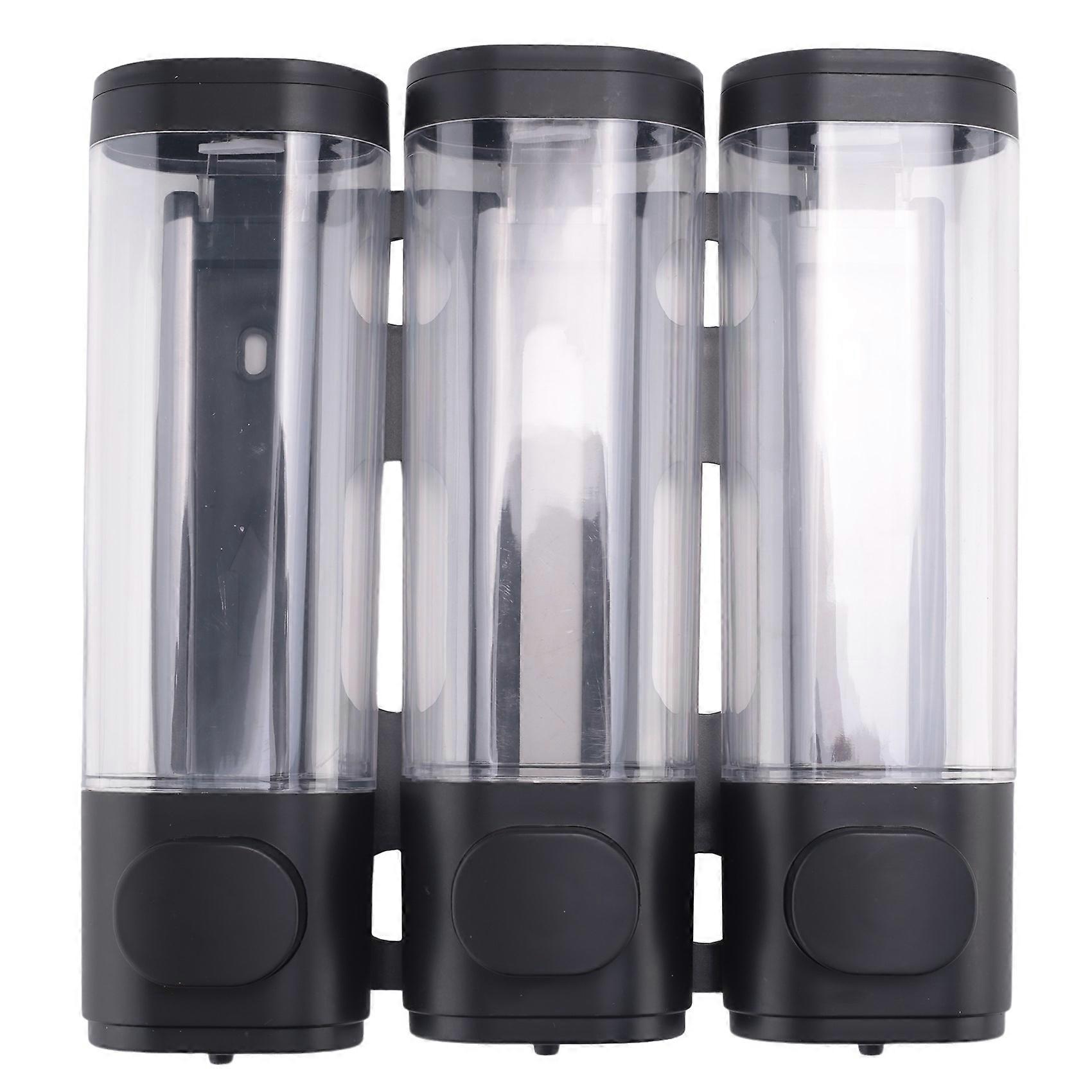 3-in-1 Wandmontierter Duschpumpenspender Und Organizer Für Badezimmer – Geeignet Für Shampoo, Spülung Usw., Schwarz-transparent