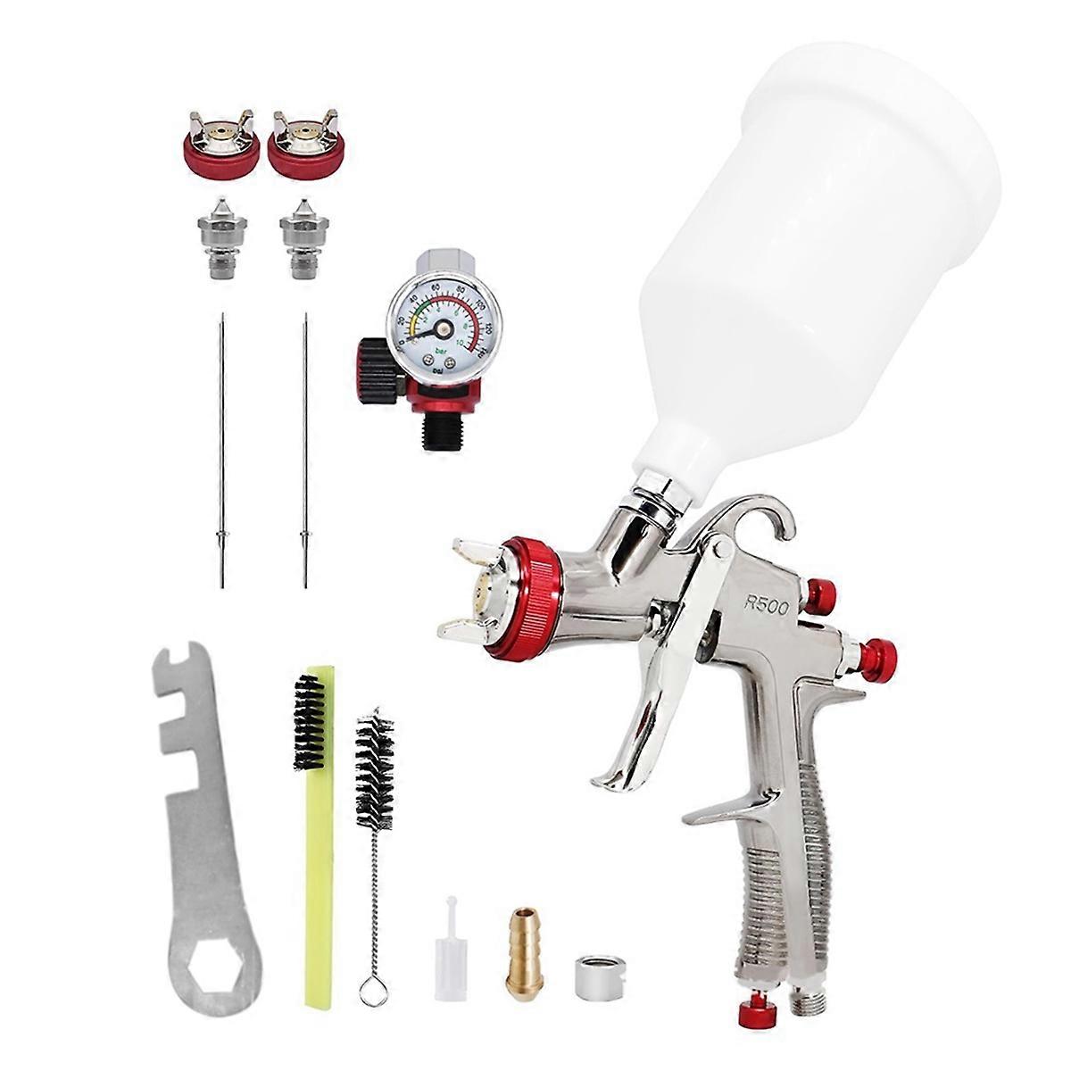R500 Lvlp-luftkit Mit 1,3/1,5/1,7-mm-düsen, Ölabscheider Und Druckregler, Kfz-lackiergerät