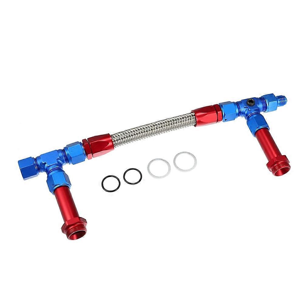 4150 Vergaser-kraftstoffleitungssatz 8an Doppel-kraftstoffzuleitung Auf 7/8-zoll-geflecht-doppel-einlass-kraftstoffleitungssatz Für Holley Blau & Rot