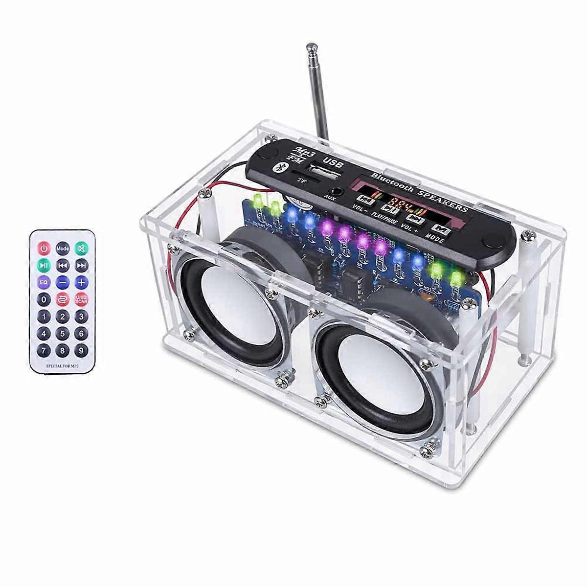 Diy-bluetooth-lautsprecher-set, Fm-radio Mit Aufnahmefunktion, Lötübungsset Mit Led-spiegel Und R