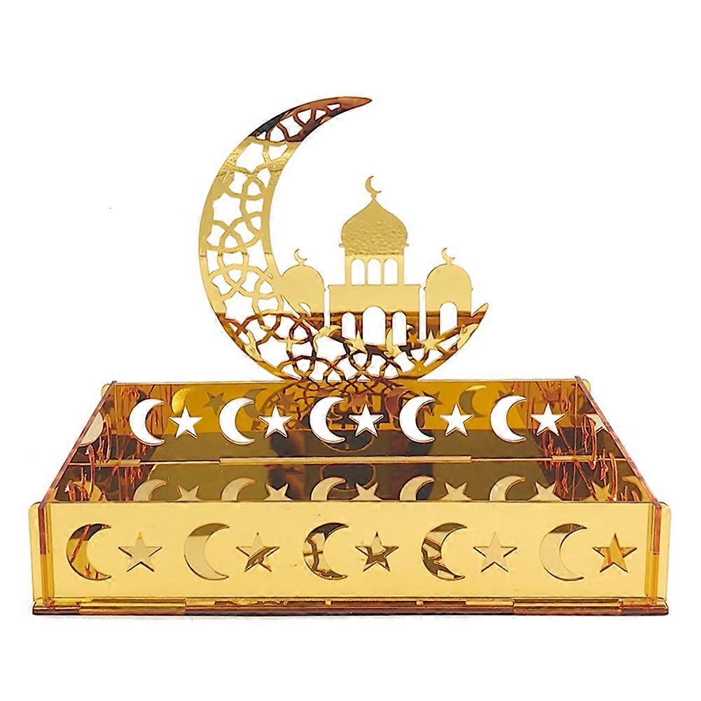 Acryl-tablett Für Eid Mubarak, Ramadan Kareem, Dessert, Obst, Mond, Stern, Burg, Islamische Festdekoration, Geschenk.