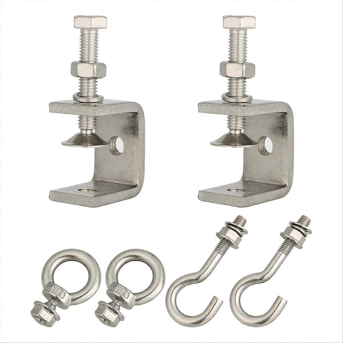 Kleine C-klemme Aus Edelstahl Mit Ring, C-klemme, Rohrschellenhaken Zum Aufhängen, Balkenklemme Mit Ring, Silberfarben