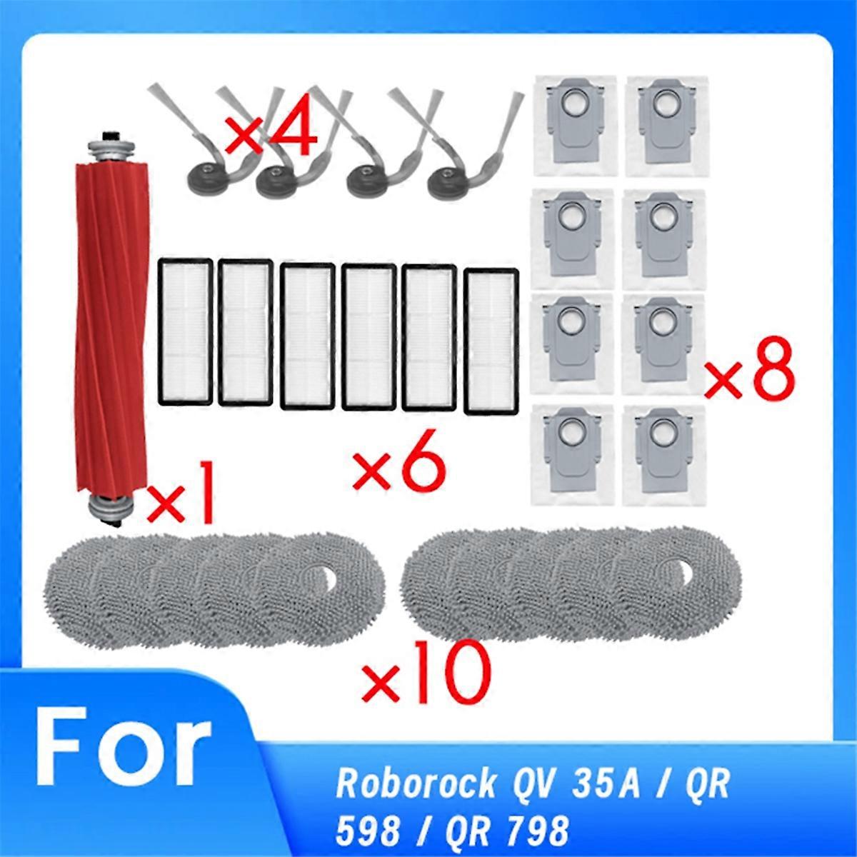 29-teiliges Ersatzteilset Für Staubsauger 35a / Qr 598 / Qr 798: Walzenbürste, Seitenbürste, Hepa-filter, Wischmopp, Staubbeutel