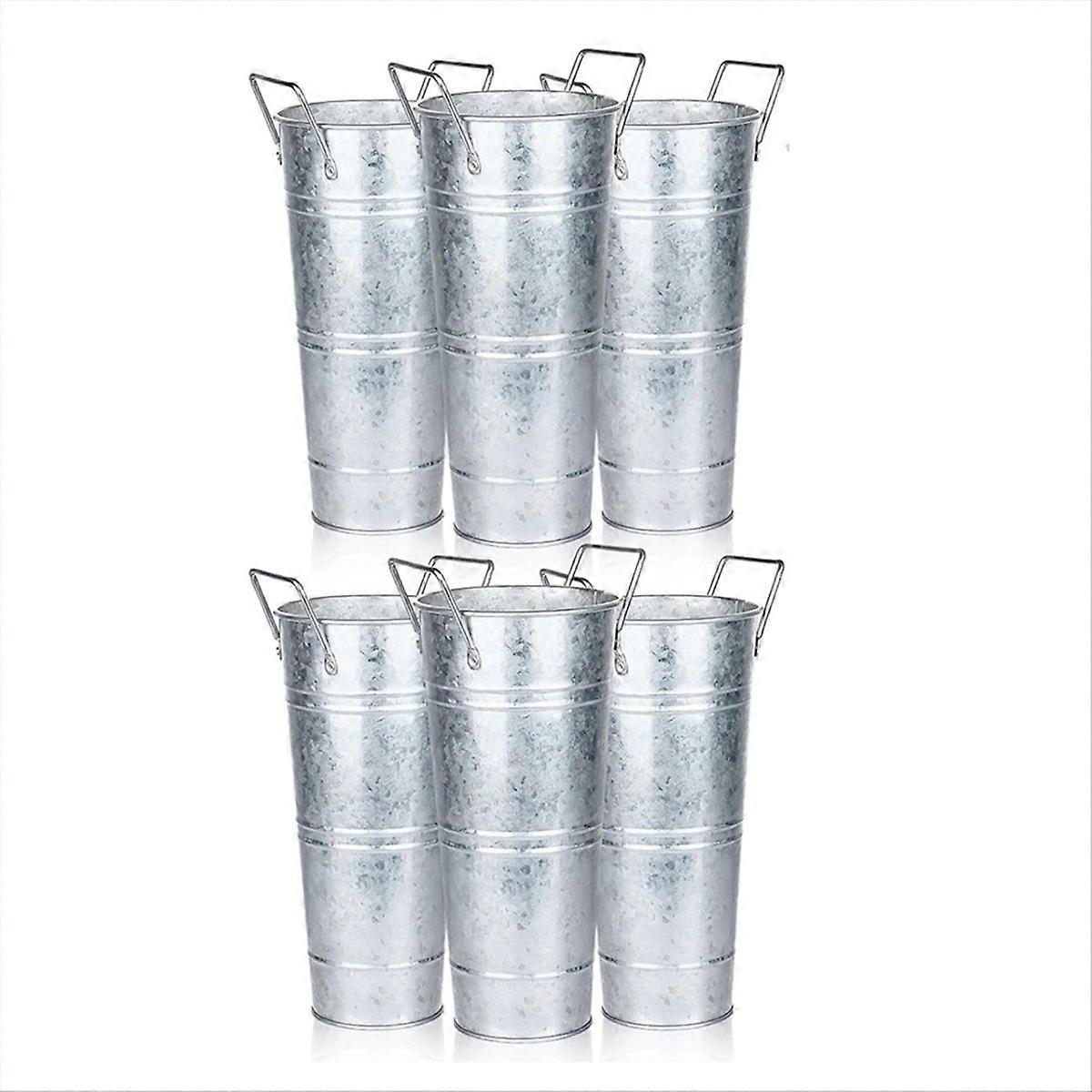 6-teiliges Set Verzinkter Eimer Für Blumenarrangements, 10-zoll-blumeneimer Mit Griffen, Zubehör Für Blumenarrangements Und Eimer