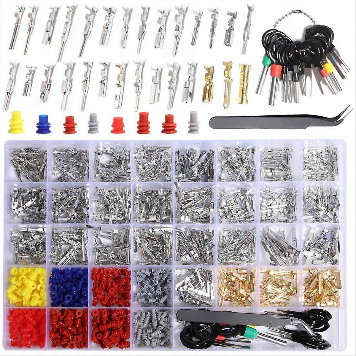 950-teiliges Set Mit Gecrimpten Anschlussstiften Für Kfz-elektrik (1-3,5 Mm, Stecker & Buchse)